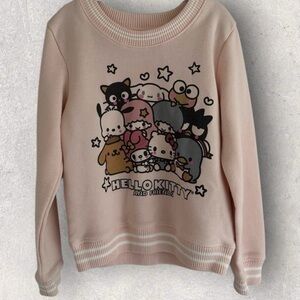 Hello Kitty Pink Crew Neck Sweater for Girls Size Small